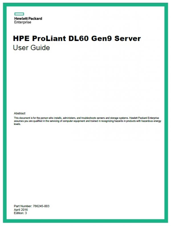 سرور اچ پی - سرور - HPE Proliant - DL60 Gen9