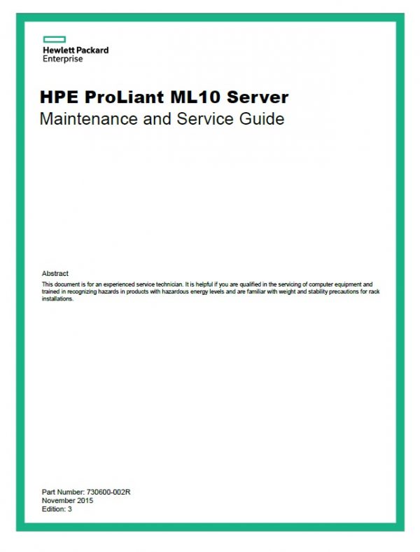 سرور - سرور اچ پی - ML10 - HPE Proliant  